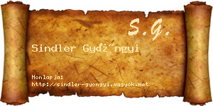 Sindler Gyöngyi névjegykártya